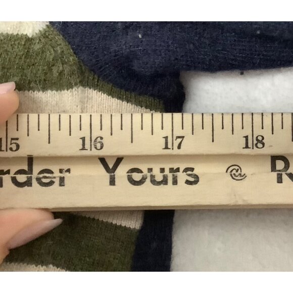 J.Crew Striped Sweater Women XS Wool Rabbit Hair Blend Buttons Elbow Patches - Picture 5 of 7